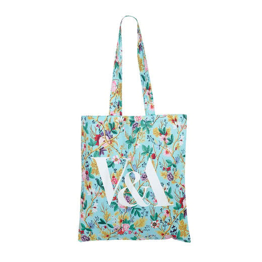 V&A - Kilburn Turquoise  Chintz tote bag